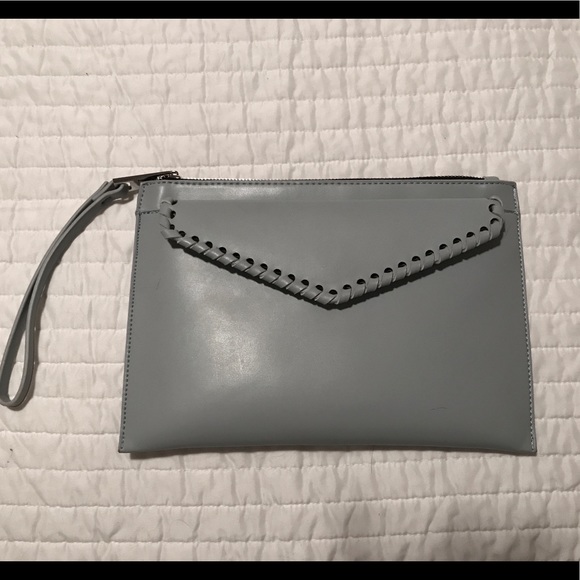 Street Level Handbags - Stitch Fix STREET LEVEL Zip Top Clutch Purse Handbag Baby Blue Flap Front Bag